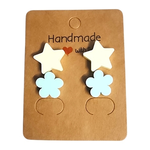 Hand Crafted Jewelry - Starblossom Acrylic Stud Earrings – 2 Pair
